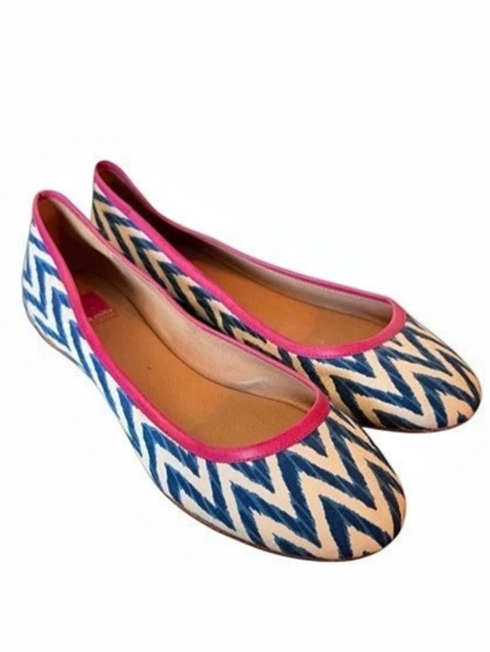 Ella Moss Geometric Ballet Flats in Blue & Pink-Size 10 NWOT